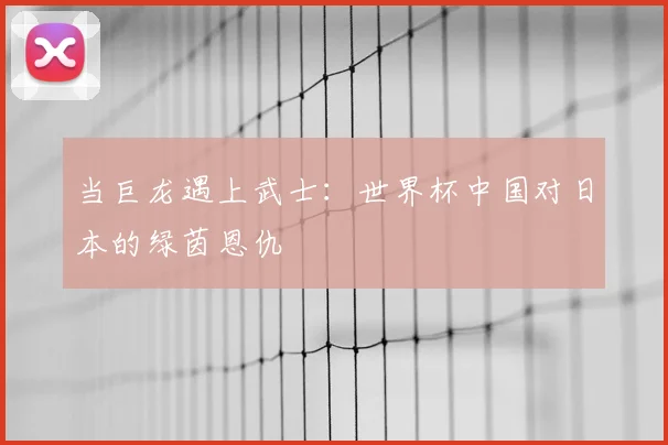 当巨龙遇上武士：世界杯中国对日本的绿茵恩仇