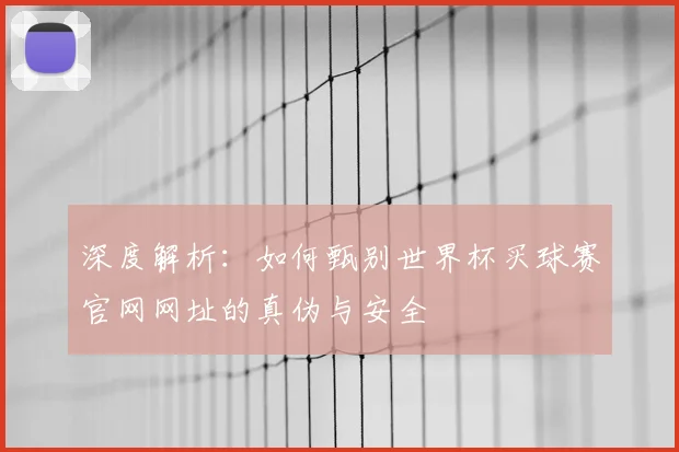 深度解析：如何甄别世界杯买球赛官网网址的真伪与安全